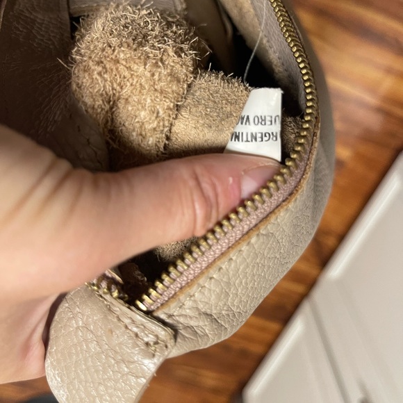 Cuyana Classic Leather Tote Bag Shoulder Carry Shopper Stone Gray - Picture 8 of 11